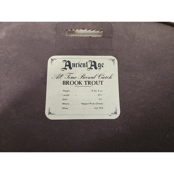 1960s ANCIENT AGE Kentucky Bourbon Whiskey Brook Trout Bubble BAR Sign Display - Picture 5 of 5
